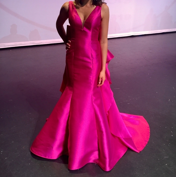 magenta evening gown